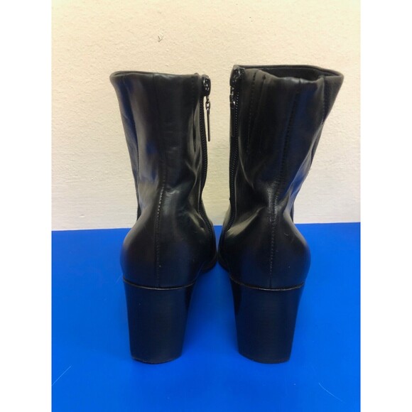 EASY SPIRIT ANKLE BOOT BLACK LEATHER HEEL ANKLE ZIPPER BOOTS SIZE US 7.5 B - Picture 6 of 8